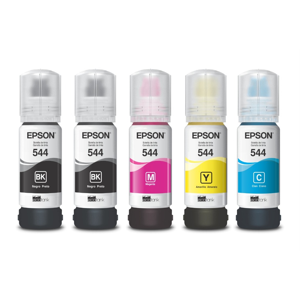KIT 5 TINTAS ORIGINAL EPSON T544 L3110 L3210 L3250 B Y C M em Oferta na Shopee