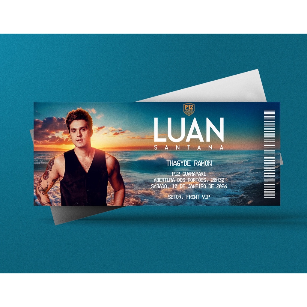 Ingresso Holográfico Personalizado Verão P12 2026 - Luan Santana