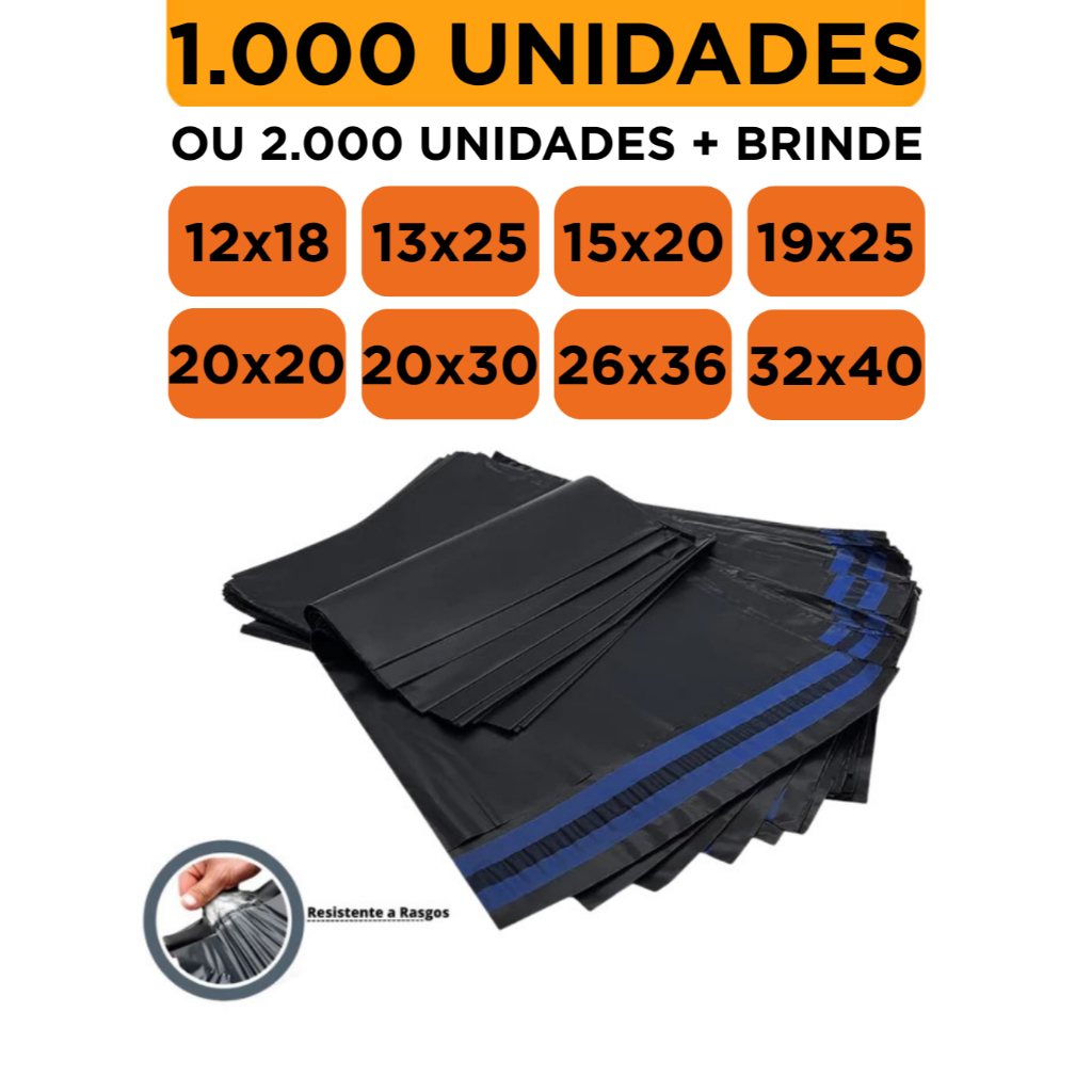 Kit 1000 ou 2000 Unidade Envelope de Envio Saco de Envio Cinza Embalagem 12x18 13x25 15x20 19x25 20x20 20x30 26x36 32x40