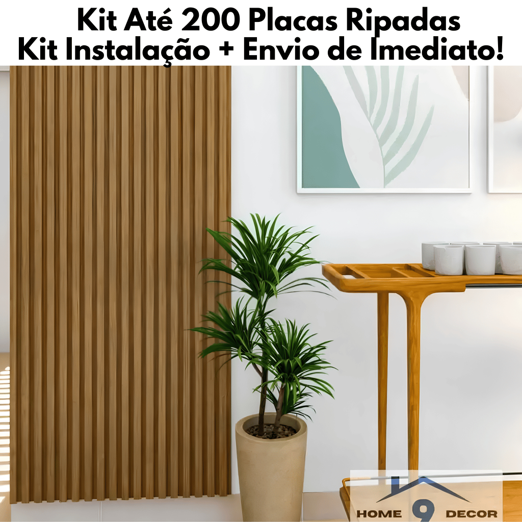 200 Revestimento Painel De Parede Ripado Decorativo MDF 45x11 em Oferta na Shopee