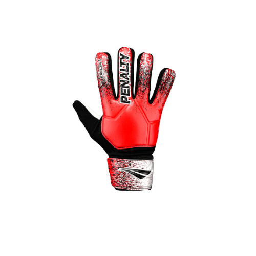 Luva de Goleiro de Futebol Infantil Penalty - Delta 1 - Preto com Vermelho