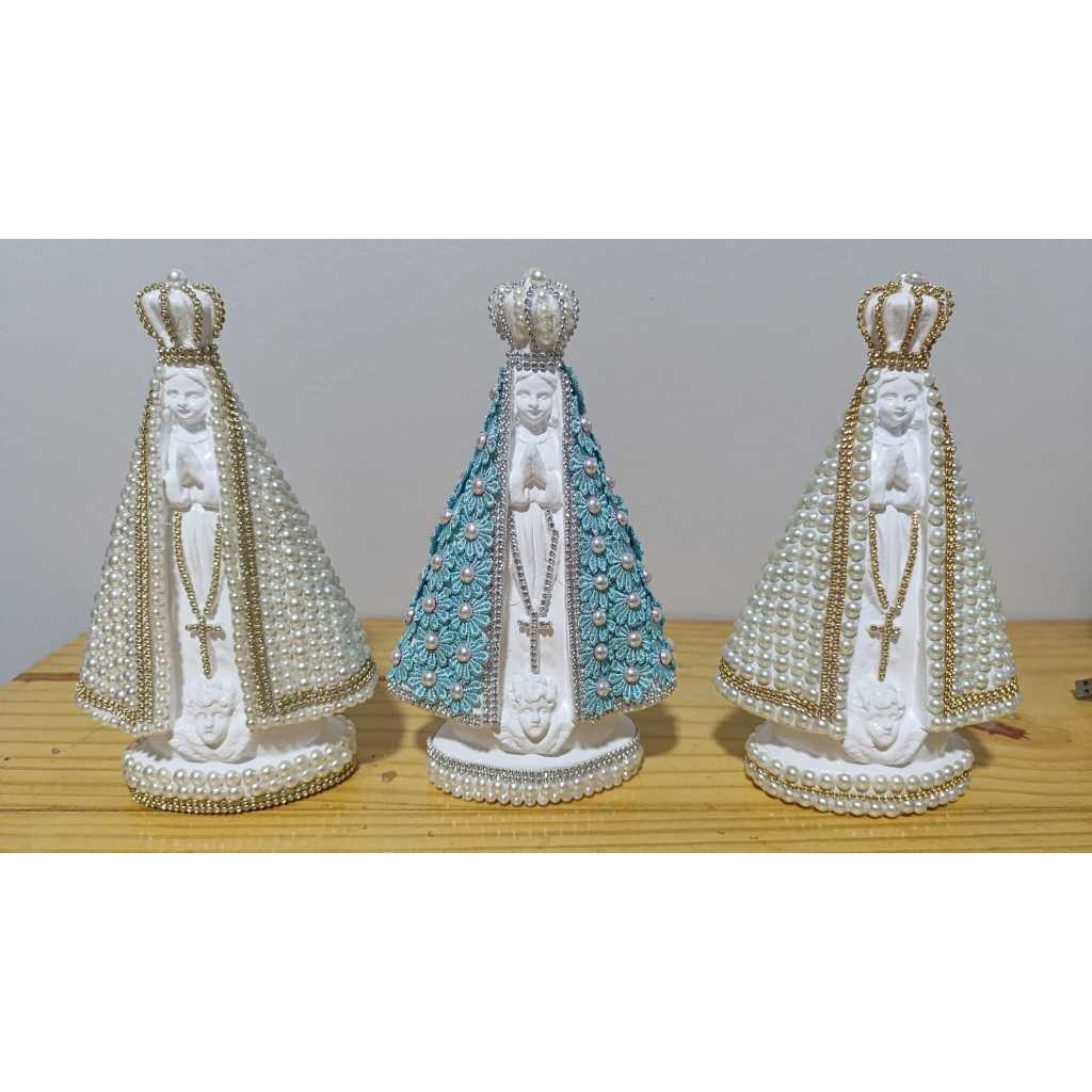 Imagem Nossa Senhora Aparecida 24cm Gesso Decorada à Mão | Artigo Religioso Católico