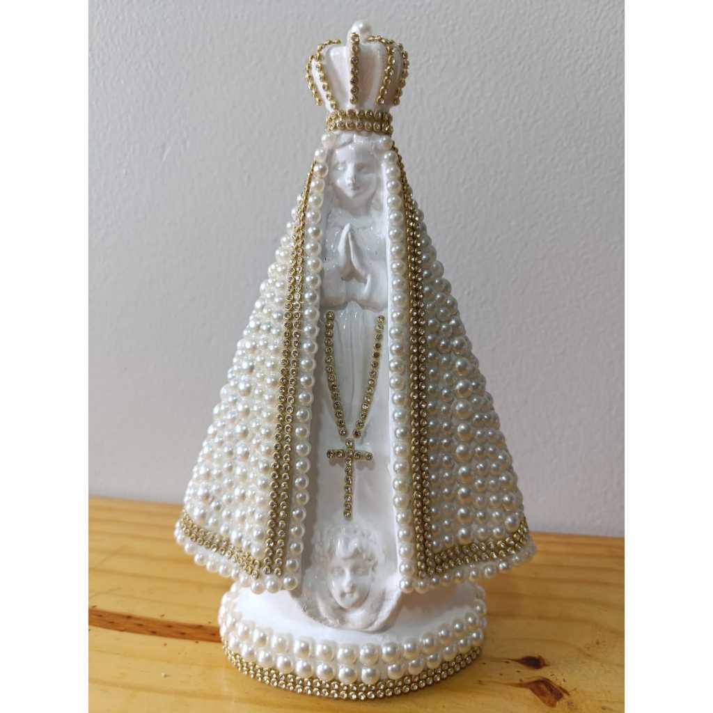 Imagem Nossa Senhora Aparecida 24cm Gesso Decorada à Mão | Artigo Religioso Católico