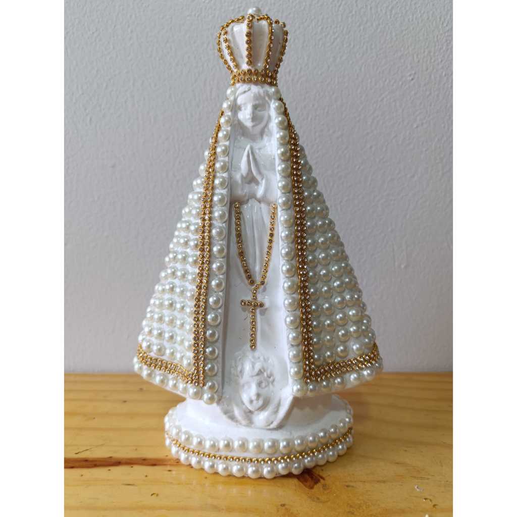 Imagem Nossa Senhora Aparecida 24cm Gesso Decorada à Mão | Artigo Religioso Católico