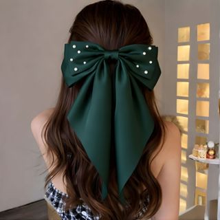 Laço de Tecido Liso Cetim para Cabelo Elegante Oversizet Moda 2026 em Oferta na Shopee