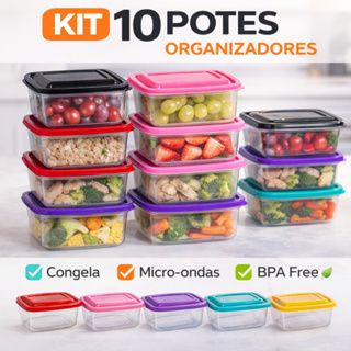 10 Potes Transparente 500ml Marmita Plástico em Oferta na Shopee