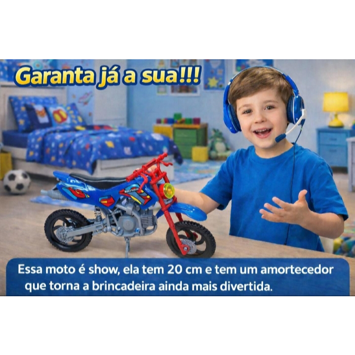 Moto Motocross infantil 20cm Resistente Oferta