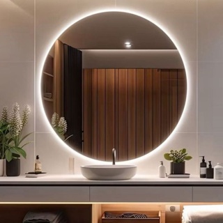 Espelho Redondo grande  80cm Lapidado Moderno Decorativo Império C/ Led SEM FIO Pilhas em Oferta na Shopee