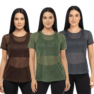 Kit Blusa de Tela Arrastao Respiravel Leve em Oferta na Shopee