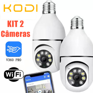 Kit com 2 Câmeras de Segurança Wi-Fi 360° - Encaixe em Lâmpada | Visão Noturna | Full HD | -G4 em Oferta na Shopee