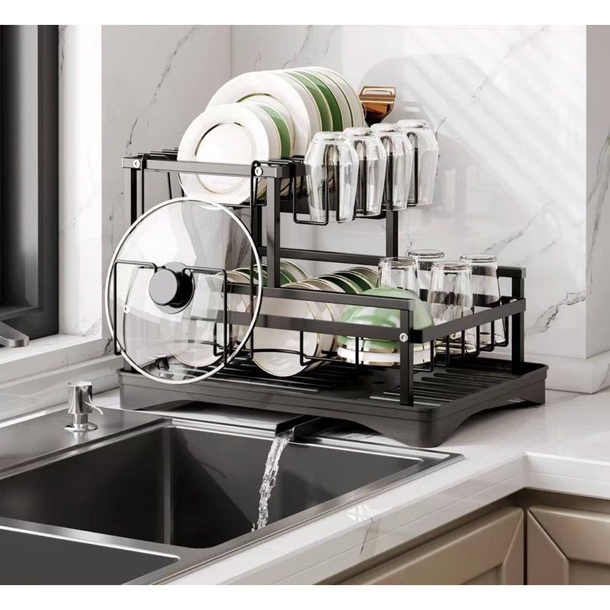 Escorredor de Louças Rack Aço Carbono Organizador Preto
