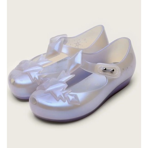 Sapatilha Infantil Mini Melissa Ultragirl BB Disney Frozen Azul Perolado