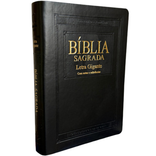 BIBLIA SAGRADA - ARA - Letra Gigante - Capa Luxo - PRETA NOBRE - Com Índice Lateral em Oferta na Shopee