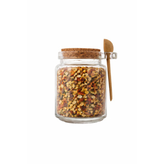 Pote de Vidro com Colher em Bambu e Tampa Rolha 240ml Lyor - Saleiro e Porta Condimento em Oferta na Shopee