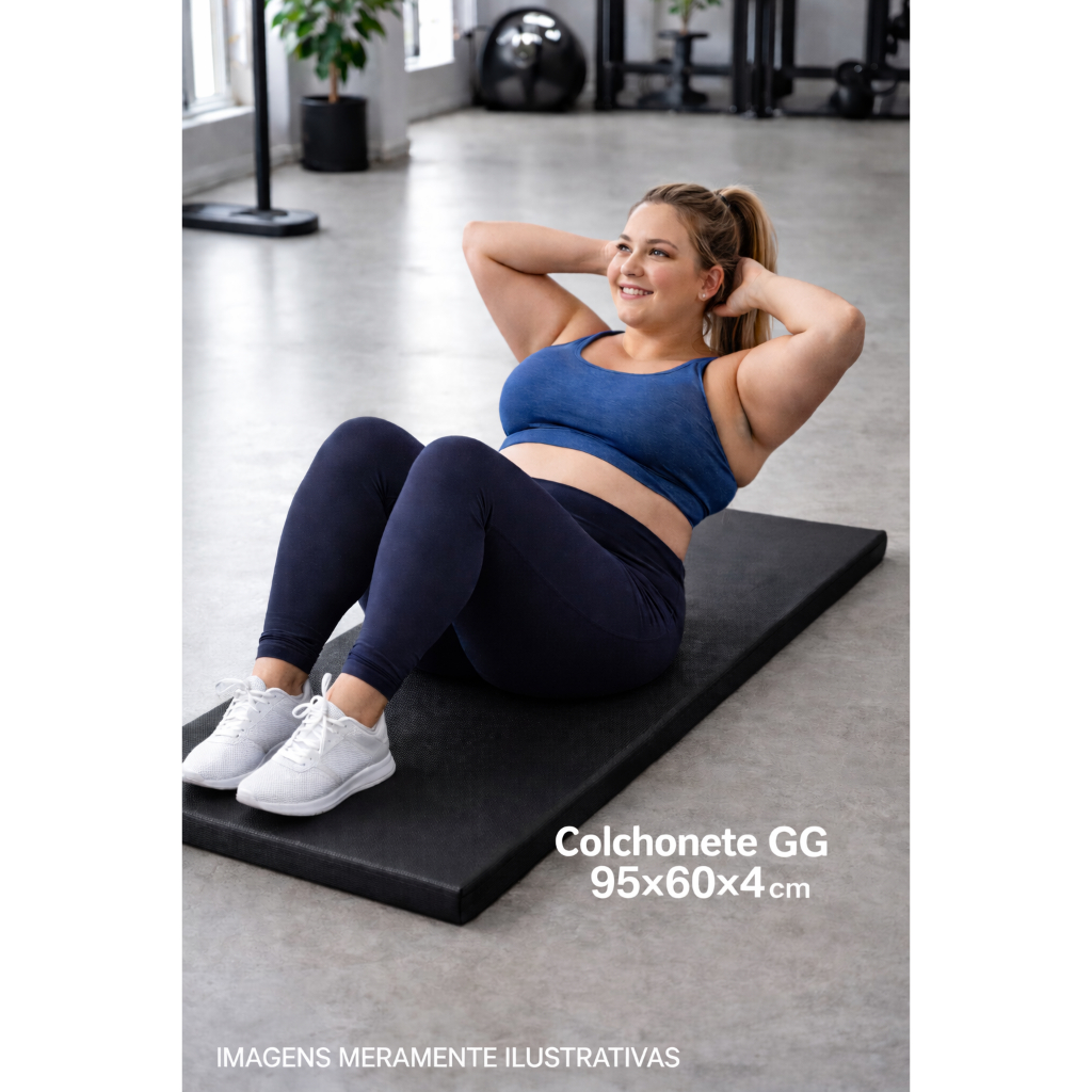 Colchonete de Academia GG 95x60x4 Espuma D23 Impermeável Azul Preto Fitness Yoga Pilates Ginástica em Oferta na Shopee