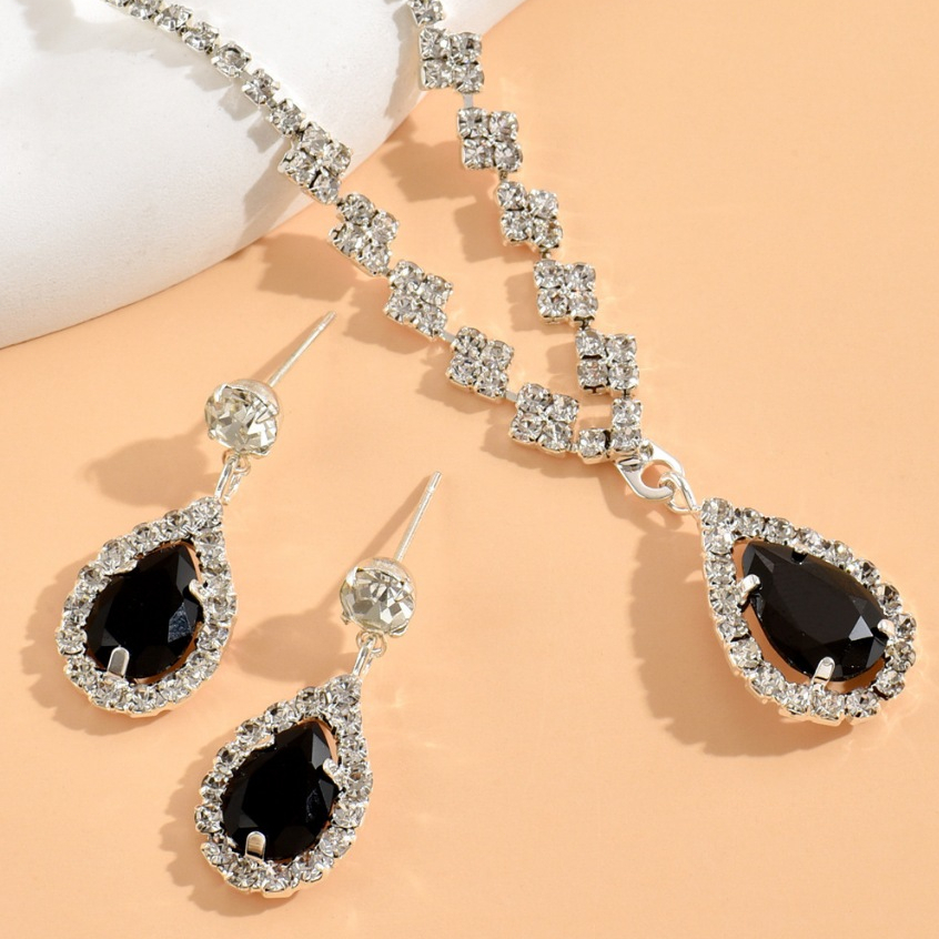 Conjunto de colar e brincos de diamantes de luxo , conjunto de joias premium para casamento,feminino em Oferta na Shopee