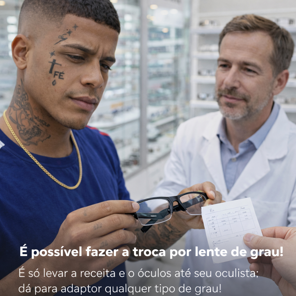Armação de Descanso Masculina Sem Grau Metal com Mola Aceita Lente de Grau Trabalho Dia a Dia