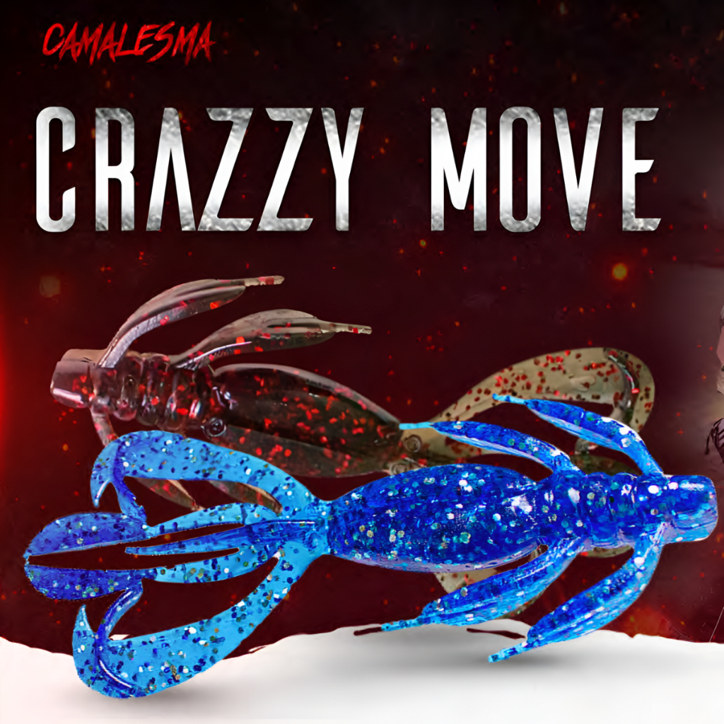 Isca Soft Artificial Crazzy Move Camalesma (3un) Criatura Soft Anti Enrosco Traíra Traírão Black Bas