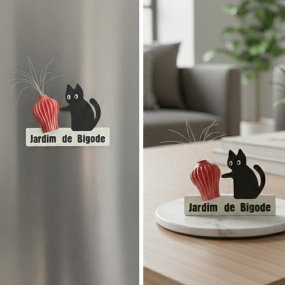 Porta Bigode De Gato Escolha Ímã De Geladeira Enfeite Mesa Adorno Decorativo