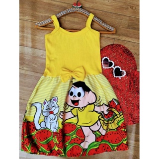 Vestido Temático Infantil personagens festa em Oferta na Shopee