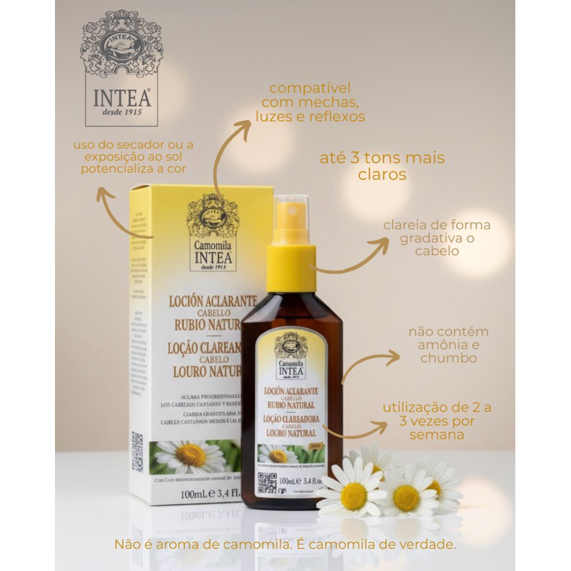 Loção Clareadora Cabelo Camomila Intea Louro Natural 100 ml