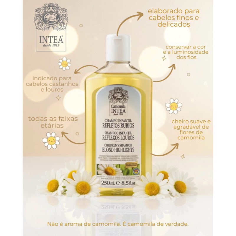 Shampoo Camomila Intea Reflexos Louros Infantil 250 ml