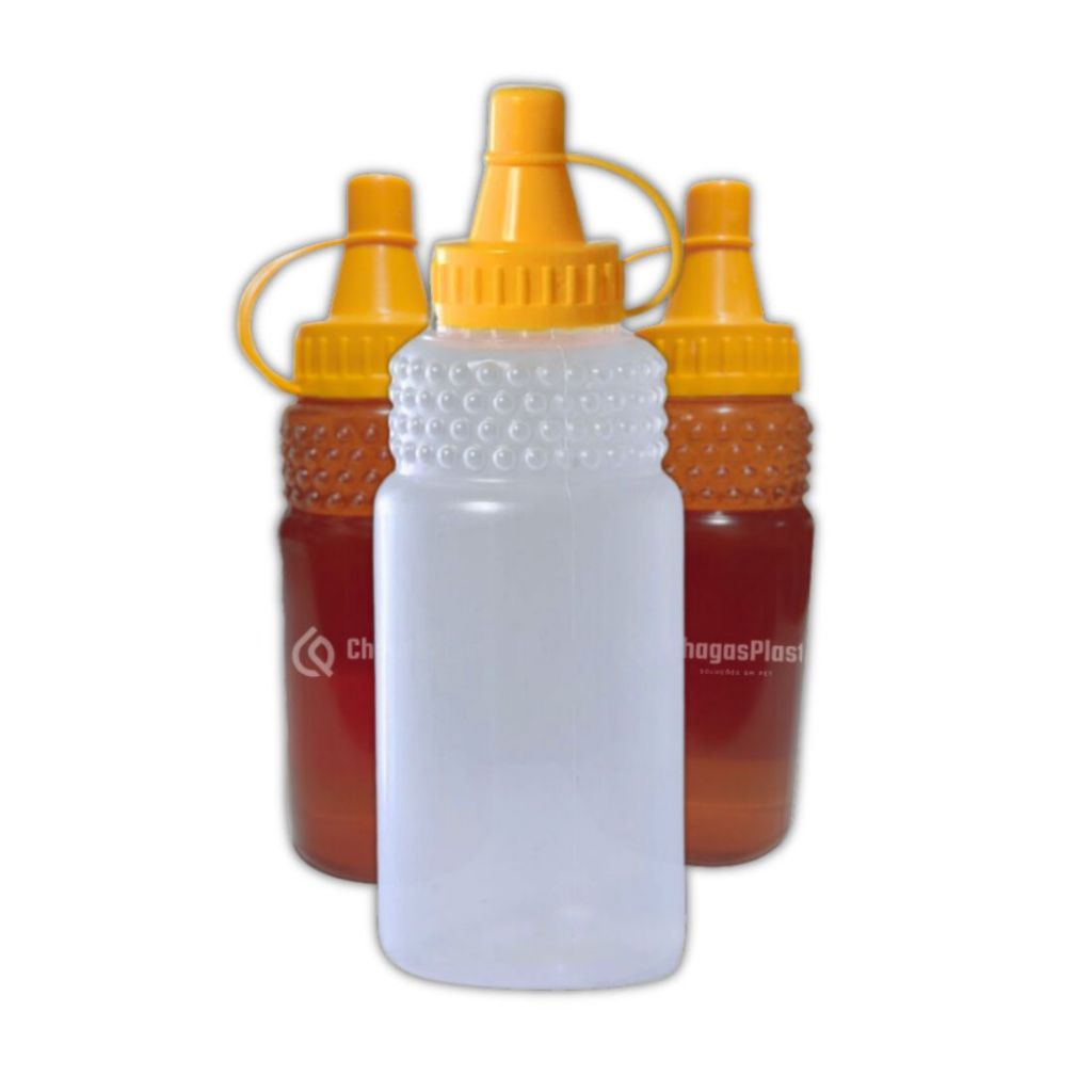Bisnagas Para Mel 500g (350ml) – 35 Unidades de Frasco c/ Tampa Dosadora – Virgem Atoxico –  Atacado