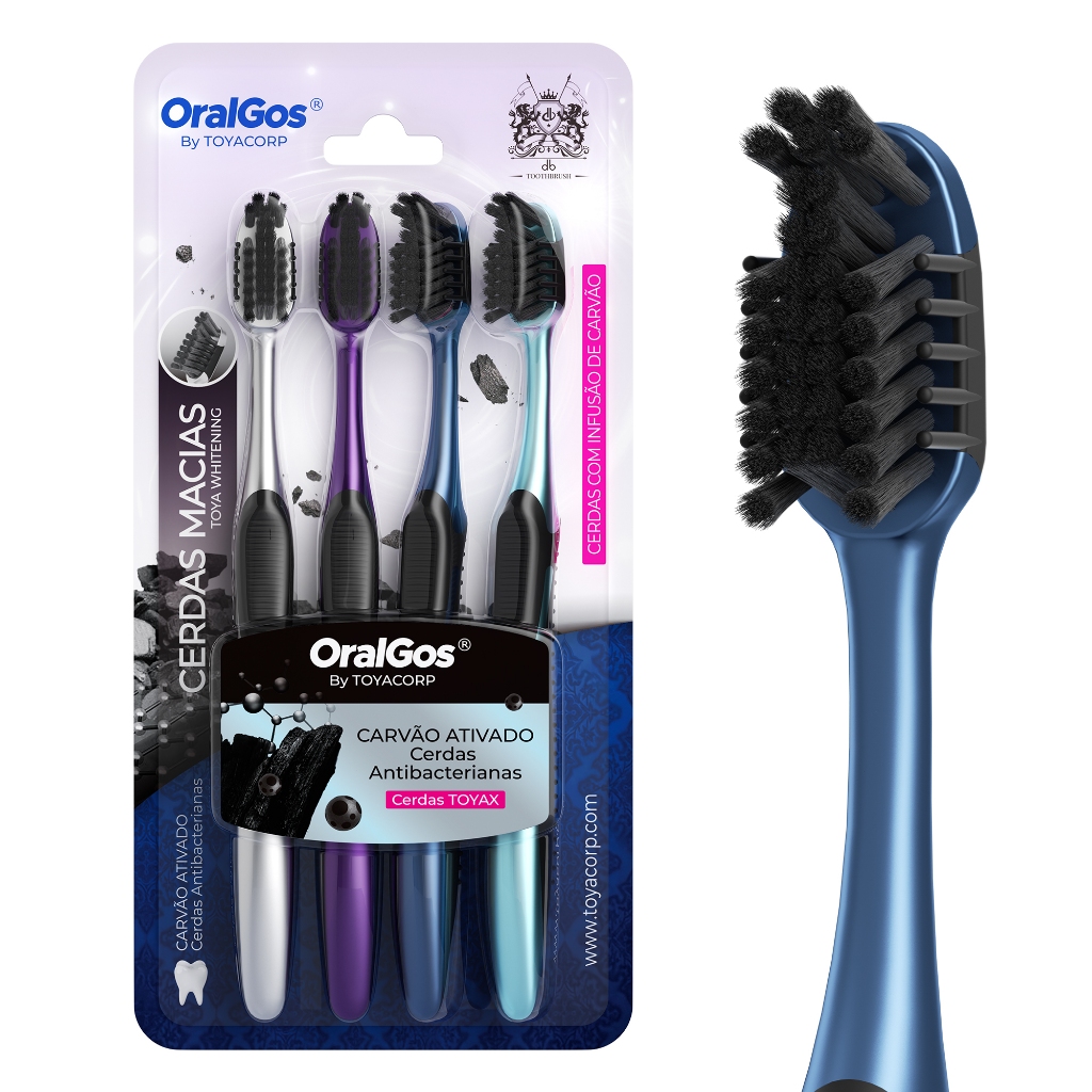 OralGos Escova Dental Ultrafina,Cerdas Ultramacias para Boca Sensível,Cabo Curvo Ergonômico