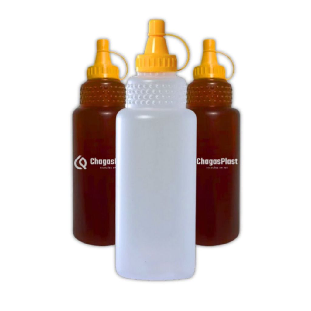 Garrafas Para Mel 1kg (750ml) 1000g – 40 Unidades de Bisnagas com Tampa – Virgem e Atoxico – Atacado em Oferta na Shopee