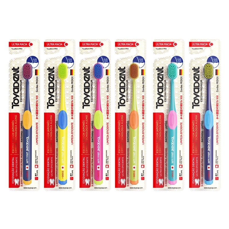 ToyaDent Escova de dente / Cerdas super macias / Limpeza profissional dentes / 6 Cores em Oferta na Shopee
