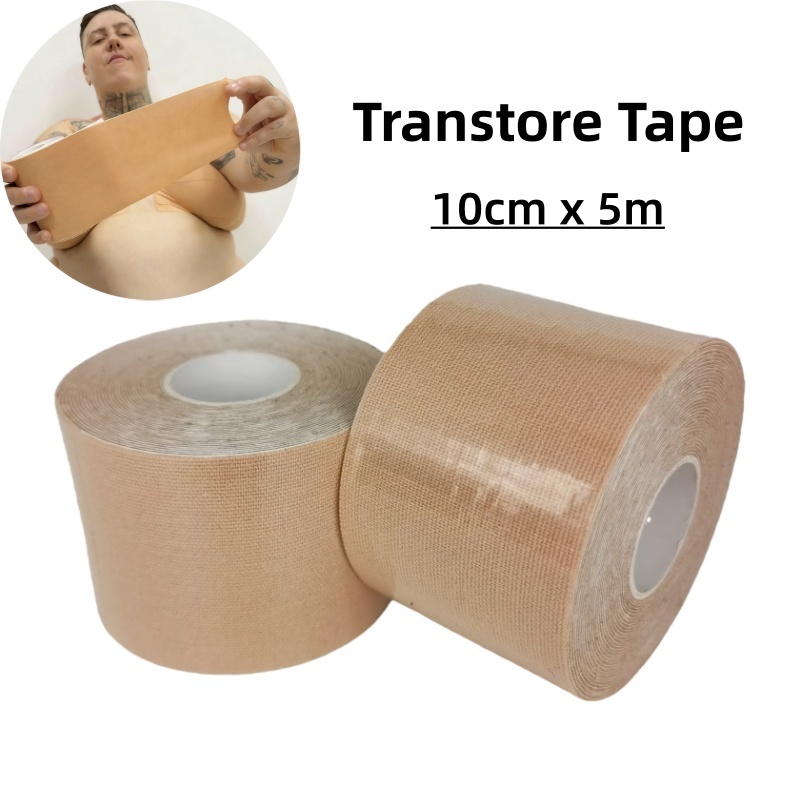 TransTape Fita Para Esconder Seios Alta Fixação Nude 5Mts Bandagem 5mx10cm Fita Reduz Volume