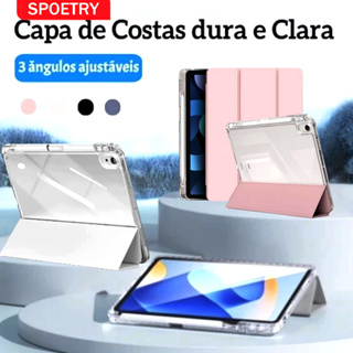 Capa de Proteção para tablets iPad/Air, Design Transparente Resistente a Quedas e Suporte Tri-Fold Dobrável em Oferta na Shopee