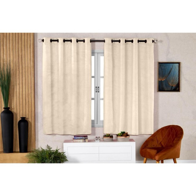 Cortina Semi-Blackout em Tecido Suede Premium Toque Aveludado Corta Luz Blecaute