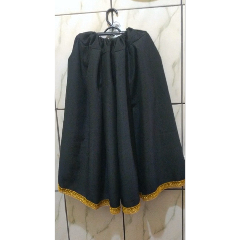 umbanda e candomblé saia preta com dourado 3,0m de roda em Oferta na Shopee