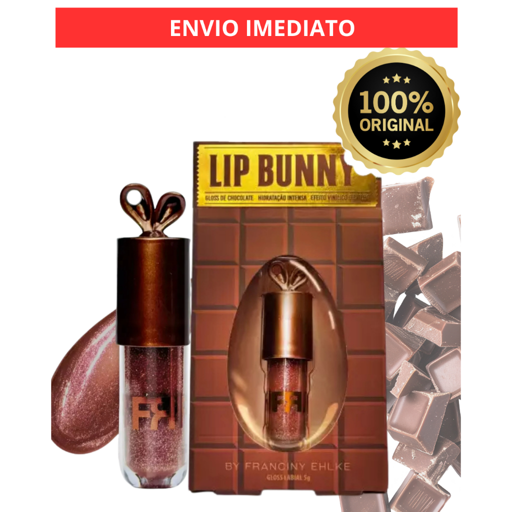 Gloss Labial Fran by Franciny Ehlke Lip Bunny 5g Chocolate - Hidratação Proteção Diversos Modelos em Oferta na Shopee
