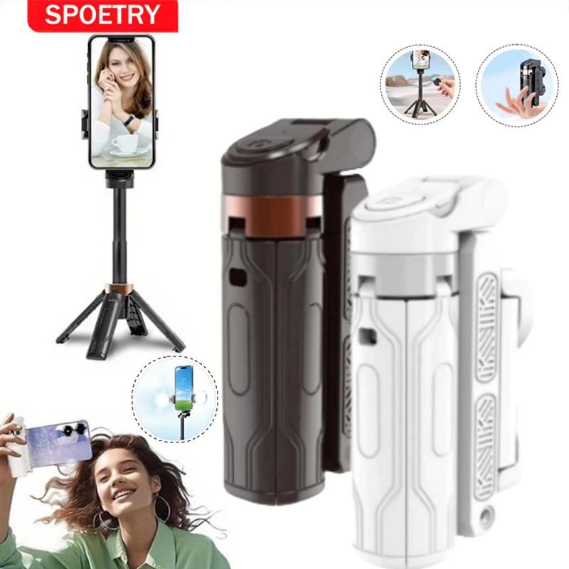 Bastão de Selfie e Tripé Suporte de Chão Portátil Anti-Vibração para Fotogr Com Luz LED - Controle Remoto, Rotação 360°