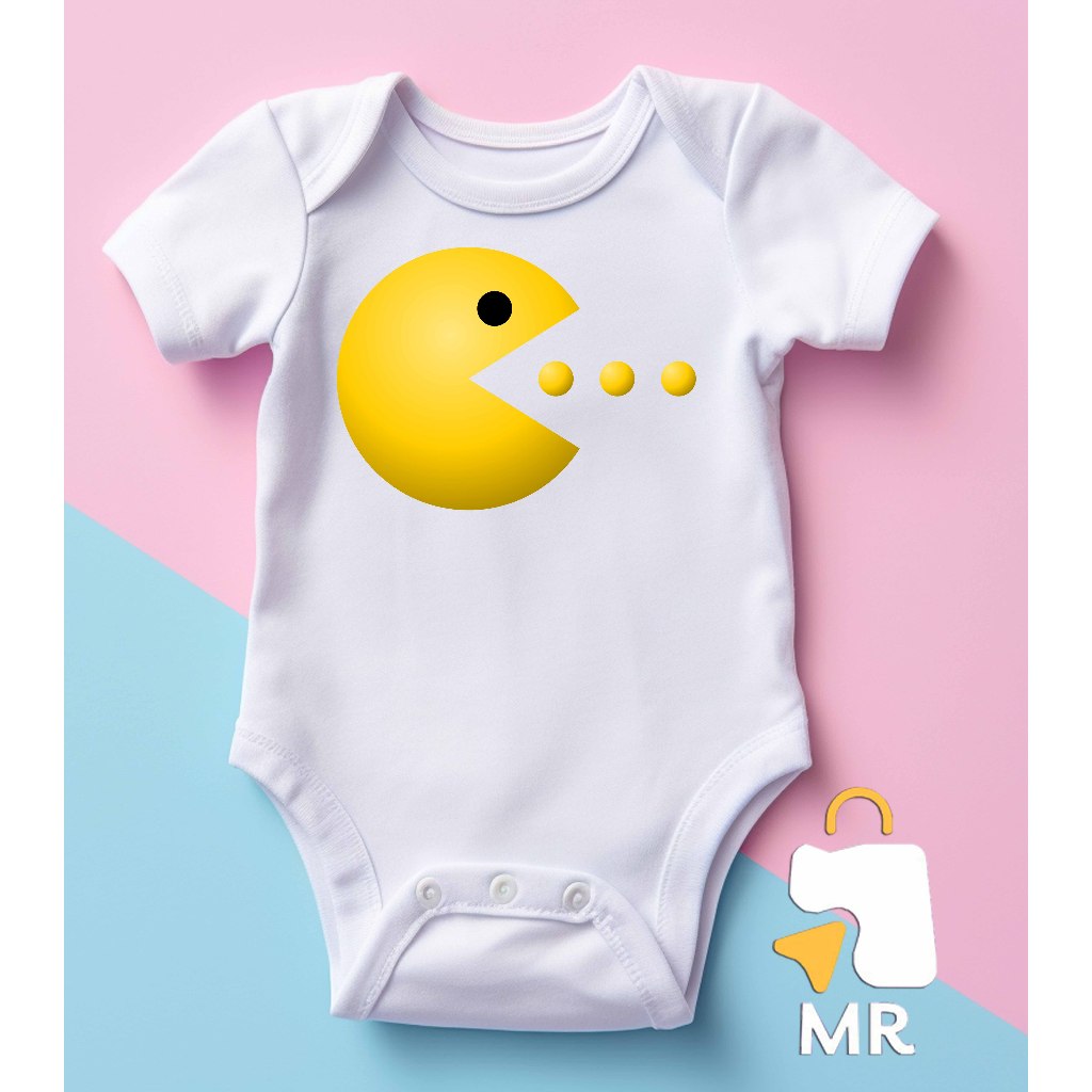 Body infantil PAC MAN | Roupinha Criativa para Bebê
