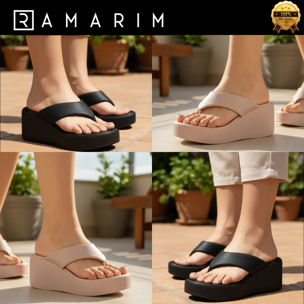 Tamanco Ramarim Feminino Bloco Plataforma Anabela Alta Confortável Leve Tiras Largas Original