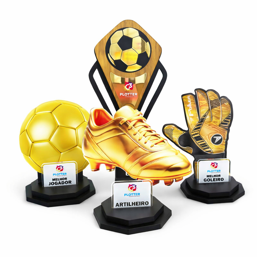 Troféus melhor Goleiro Artilheiro Jogador Campeão Em Acrílico