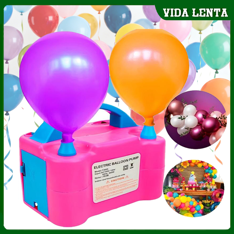 Bomba Inflável Elétrica de Balões 2 Bicos 110V/220V - Ideal para Decoração de Eventos e Festas em Oferta na Shopee