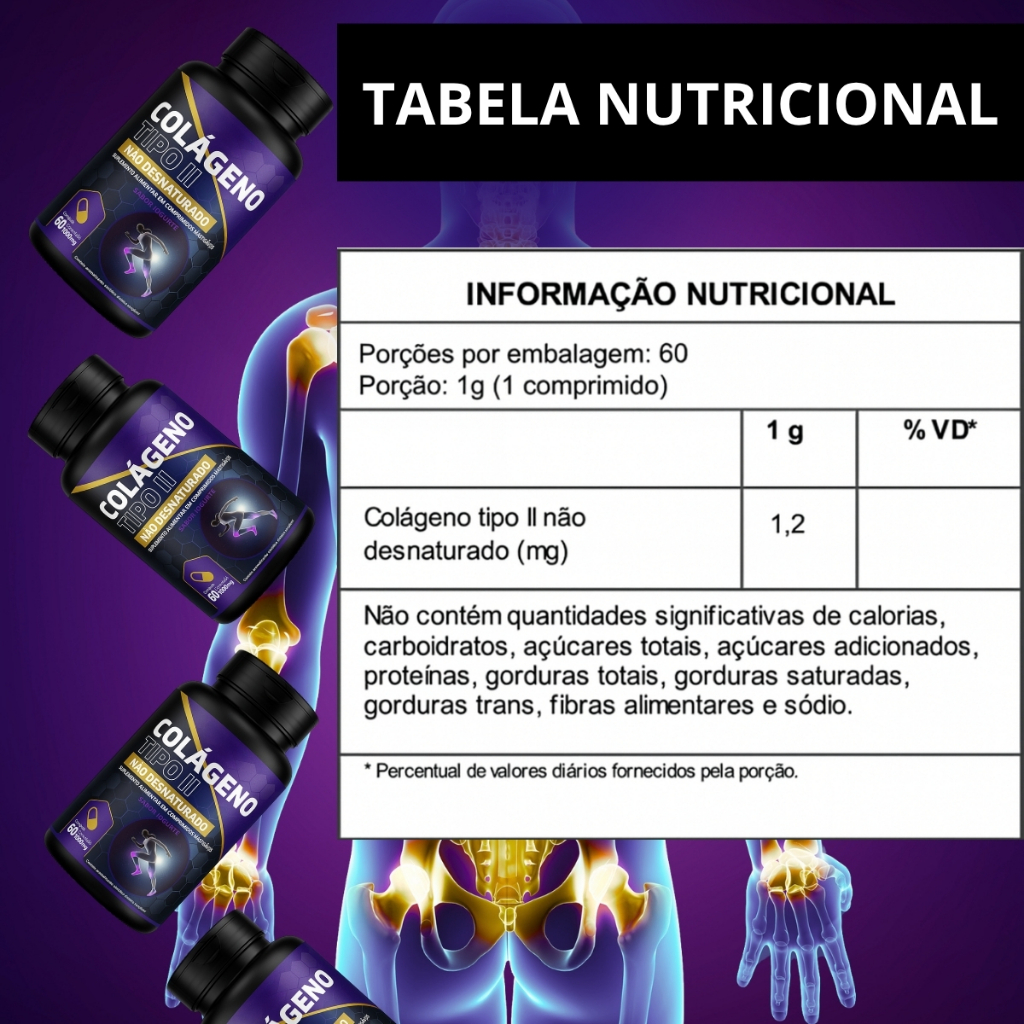Colageno Tipo 2 Original Não Desnaturado 40 mg - MELHOR SUPLEMENTO TESTADO E APROVADO