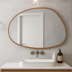 Espelho Decorativo de Parede Orgânico 60x40cm com Suporte Sala, Quato, Banheiro