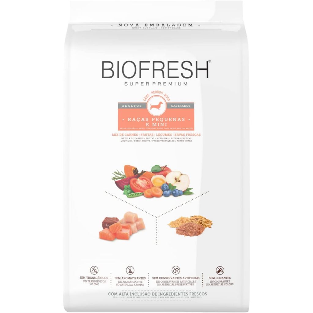 Ração Biofresh Cães Castrados Adultos Raças Pequenas e Minis 3 kg em Oferta na Shopee