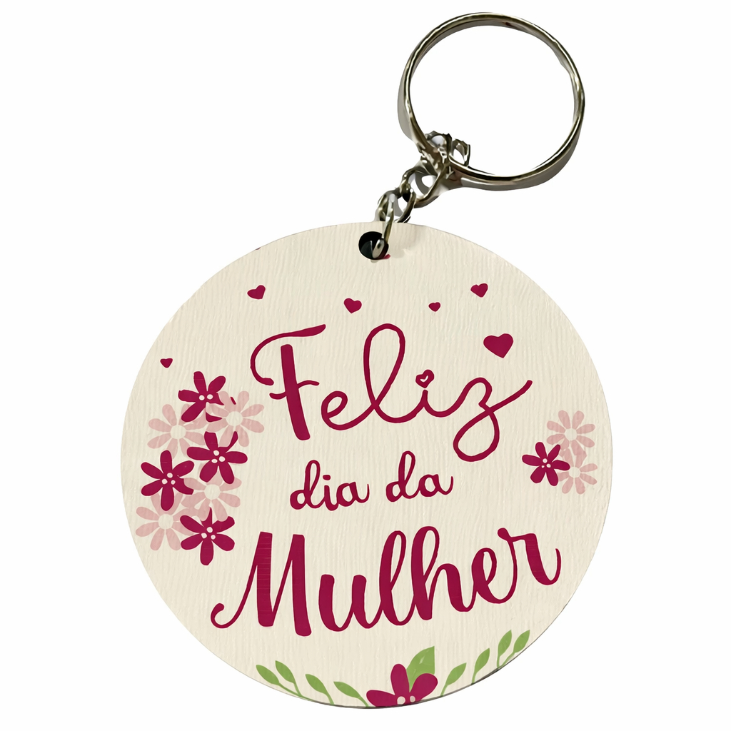 Kit Chaveiro Lembrancinha Dia Das Mulheres em MDF Mimo Feliz Dia da Mulher