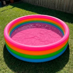 Piscina Inflável Grande 600 Litros 160x40cm Multiuso - 4 Camadas Fundo Rosa - PVC Resistente - Selo Inmetro - QUEEN SHOP