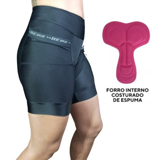 BERMUDA CICLISMO FEMININA BEFAST FORRO ESPUMA CÓS ALTO 2 BOLSOS - BICICLETA/MTB/SPEED/BIKE/CONFORTO