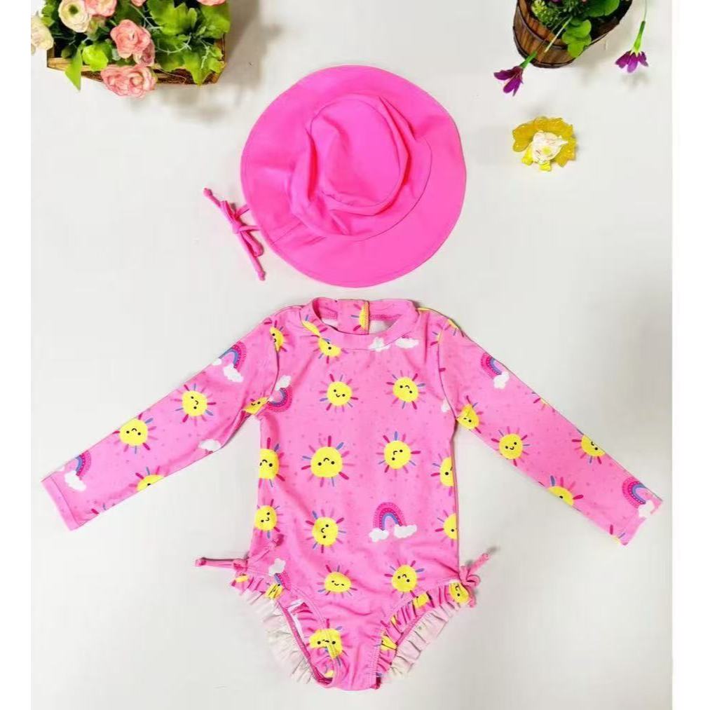 Maiô Infantil Meninas Manga Longa Bebe Com Proteção Uv 50 + 1548-1550-1531 em Oferta na Shopee