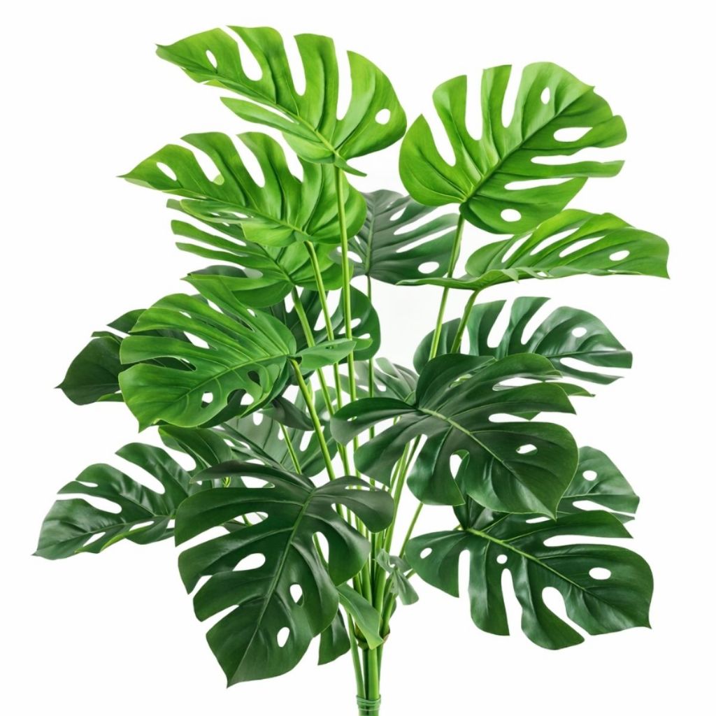 Planta Artificial Realista Decoração Costela de Adão Filodendro Palmeira Comigo Ninguem Pode Premium