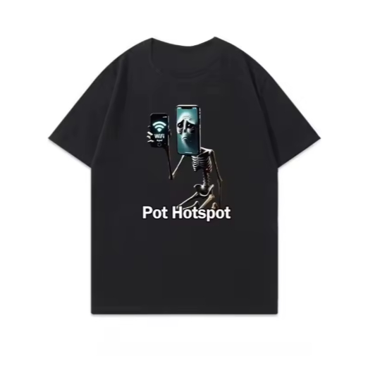 Camiseta Unissex Algodão | Camisa Casual Estampada meme hotspot bro wifi Engraçado | Blusa Confortável Estilo Urbano