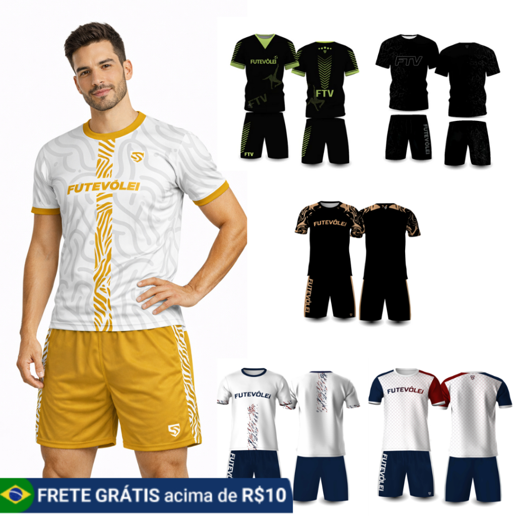 Conjunto Futevôlei Masculino -Tecido DryFit -100% Poliéster | Proteção UV - Uniformes Cores Variadas em Oferta na Shopee